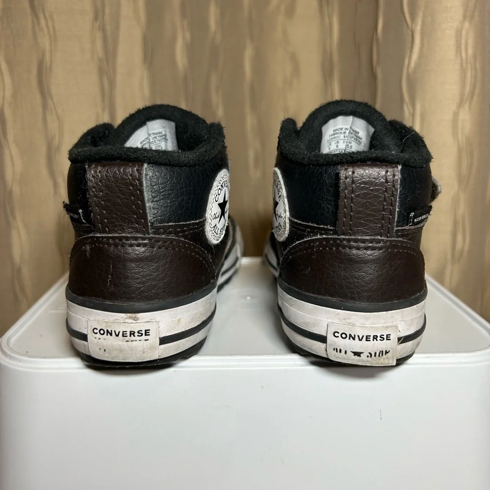 Converse Infant 9 High Lifestyle Dark Brown Black Leather A05460C